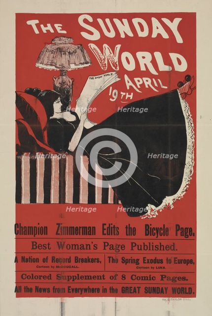 The Sunday world. April 9th. 1896, c1893 - 1897. Creator: Unknown.