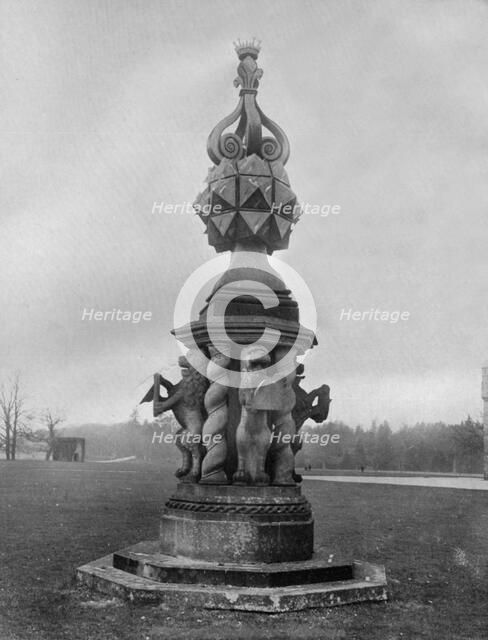 The sundial, Glamis Castle, 1924-1926.Artist: Valentine & Sons Ltd