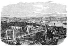 The Suspension Bridge over the River St. John, New Brunswick, visited by the Prince of Wales..., 186 Creator: Unknown