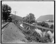 The Susquehanna River and canal near Shickshinny, Pa., between 1890 and 1901. Creator: Unknown