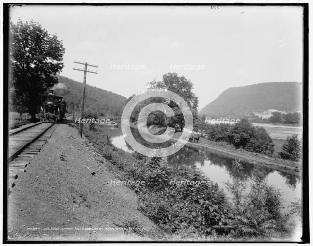 The Susquehanna River and canal near Shickshinny, Pa., between 1890 and 1901. Creator: Unknown.