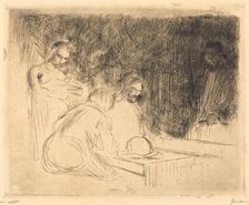 The Supper at Emmaus (third plate), 1910. Creator: Jean Louis Forain