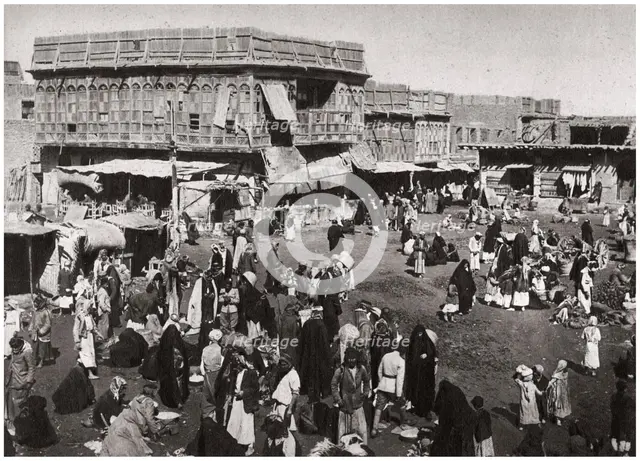 The Suq al Dijaj market, Basra, Iraq, 1925.Artist: A Kerim