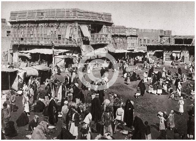 The Suq al Dijaj market, Basra, Iraq, 1925.Artist: A Kerim