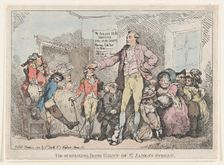 The Surprising Irish Giant of St. James's Street, March 27, 1785., March 27, 1785. Creator: Thomas Rowlandson