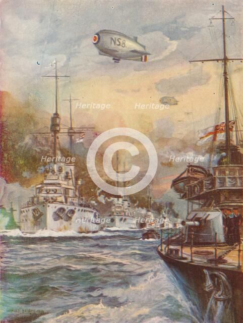 'The Surrender of the German High Seas Fleet', 1918 (1919). Artist: Charles John De Lacy.