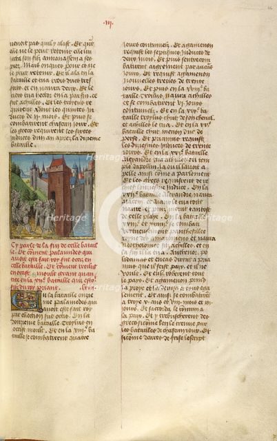 The Surrender of the Key to Troy; Miroir Historial, about 1475. Creator: Unknown.