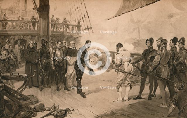 The surrender of Don Anton to Sir Francis Drake, 1 March 1579 (1905). Artist: Unknown.