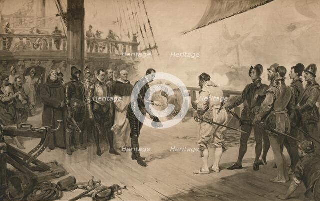 The surrender of Don Anton to Sir Francis Drake, 1 March 1579 (1905). Artist: Unknown.