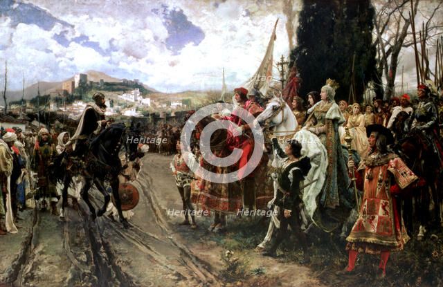 The Surrender of Granada, painted from 1879 to 1882. Delivery of the keys of the city to the Cath…