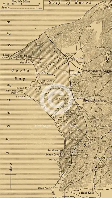 'The Suvla and Anzac Line', First World War, August 1915, (c1920). Creator: Unknown.