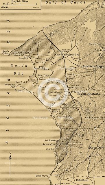 'The Suvla and Anzac Line', First World War, August 1915, (c1920). Creator: Unknown.
