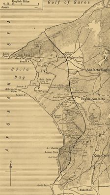 The Suvla and Anzac Line First World War, August 1915, (c1920). Creator: Unknown