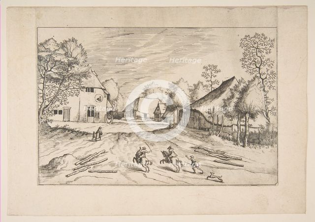The Swan's Inn with Farms from the series The Small Landscapes, 1559-61. Creator: After The Master of the Small Landscapes (Netherlandish, 16th century).