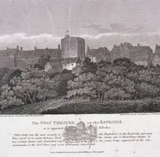 The Swan Theatre, Bankside, Southwark, London, c1614. Artist: Anon