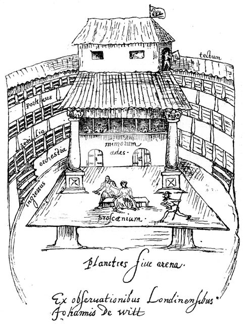 The Swan Theatre, London, 1596, (1893). Artist: Unknown