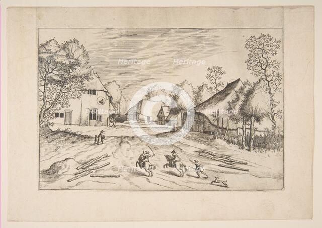 The Swan's Inn with Farms from the series The Small Landscapes, 1559-61. Creator: After The Master of the Small Landscapes (Netherlandish, 16th century).