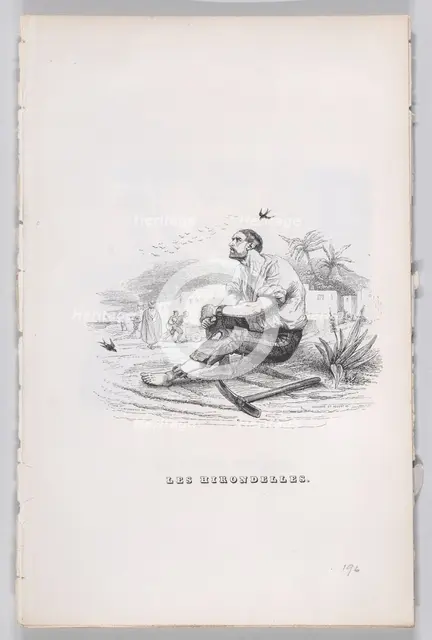 The Swallows from The Complete Works of Béranger, 1836. Creators: Louis-Henri Brevière, Cesar-Auguste Hebert.
