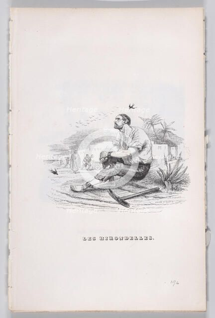 The Swallows from The Complete Works of Béranger, 1836. Creators: Louis-Henri Brevière, Cesar-Auguste Hebert.