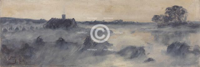 "The swaying Pipes raised the frayed Duppers in the violet Steam and a low house, whose..., 1889. Creator: August Jerndorff.