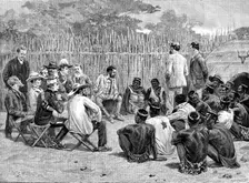 The Swazi Queen in Conference with the British and Transvaal Commissioners, 1890. Creator: P Naumann