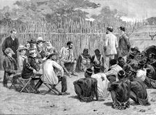 The Swazi Queen in Conference with the British and Transvaal Commissioners, 1890. Creator: P Naumann