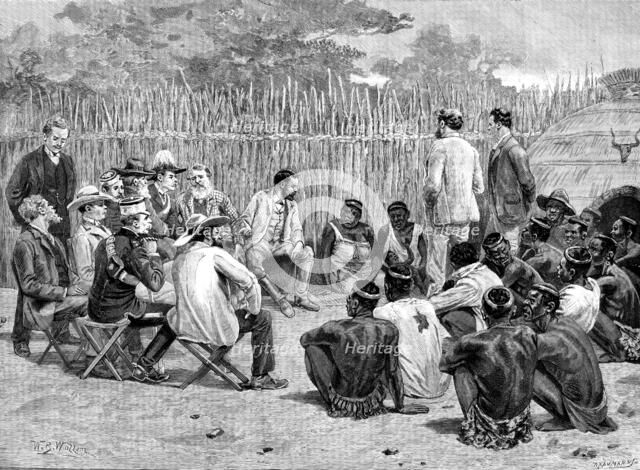 The Swazi Queen in Conference with the British and Transvaal Commissioners, 1890. Creator: P Naumann.
