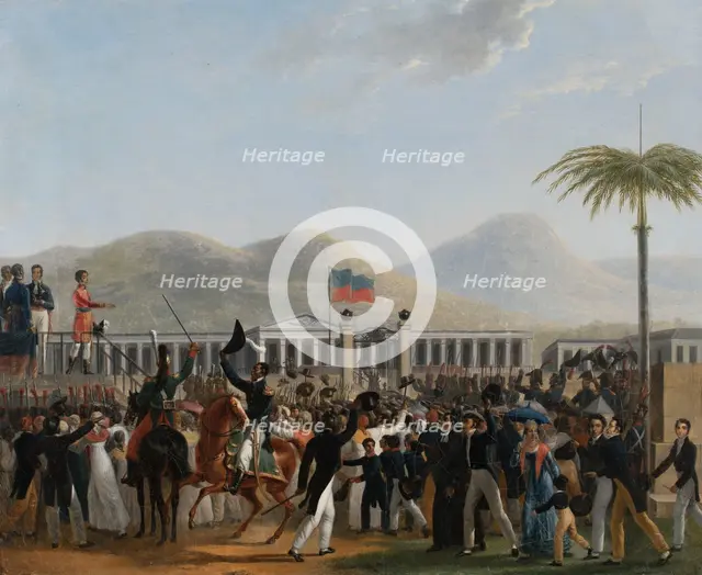 The Swearing In Of President Boyer At The Palace Of Haiti, c1818. Creator: Adolphe Eugene Gabriel Roehn.