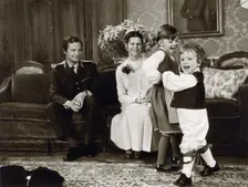 The Swedish Royal Family at their official Christmas photo shoot, 1981. Creator: Unknown