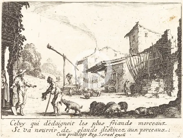 The Swineherd, 1635. Creator: Jacques Callot.