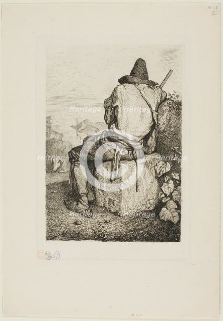 The Swineherd, 1843. Creator: Alexandre Gabriel Descamps.
