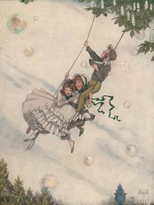 The Swing Moves and the Bubbles Fly Upward c1930. Artist: W Heath Robinson