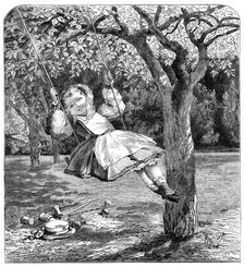 "The Swing," by W. L. Thomas, in the Exhibition of the Society of British Artists, 1864. Creator: William Luson Thomas