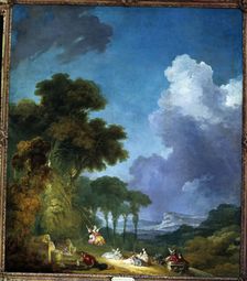 The Swing the work of Jean Honoré Fragonard, 18th century. Creator: Fragonard, Jean Honore (1732 - 1806)