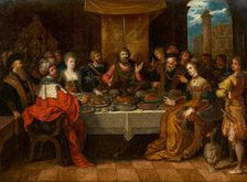 The Sword of Damocles, 1610s. Creator: Francken, Frans, the Younger (1581-1642)