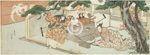 The Swordsmith Munechika and the God of Inari, Japan, 1805. Creator: Hokusai.