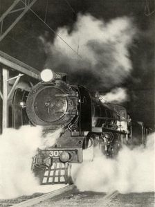 The "Sydeny Limited" leaving Spencer Street Station, Melbourne, at 6 p.m 1935-36. Creator: Unknown