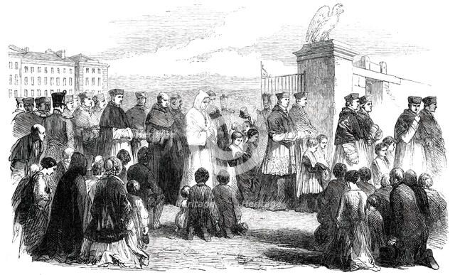 The Synod at Thurles - the Procession from the College to the Cathedral , 1850. Creator: Unknown.