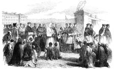 The Synod at Thurles - the Procession from the College to the Cathedral , 1850. Creator: Unknown