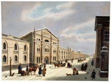 The Synodal Printing House, Nikolskaya Street, Moscow, Russia, 1840s. Artist: Anon