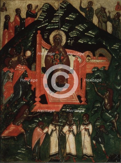The Synaxis of the Virgin, End of 14th cen.. Artist: Russian icon  