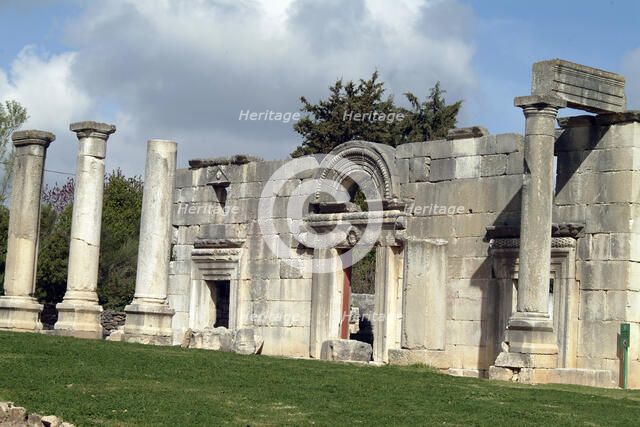 The synagogue at Kefar Bir'am, Israel. Artist: Samuel Magal