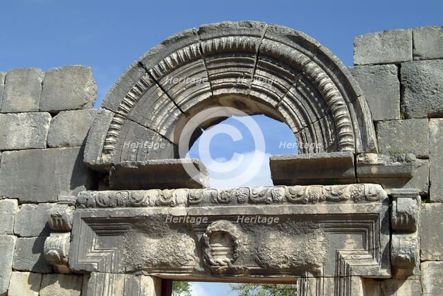 The synagogue at Kefar Bir'am, Israel. Artist: Samuel Magal