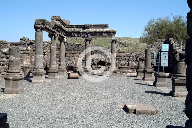 The synagogue at Khorazim, Israel. Creator: Samuel Magal.