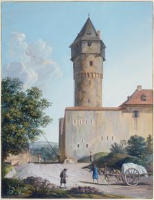 The Sachsenhausen Watchtower in Frankfurt am Main, early-mid 19th century. Creator: Anton Radl