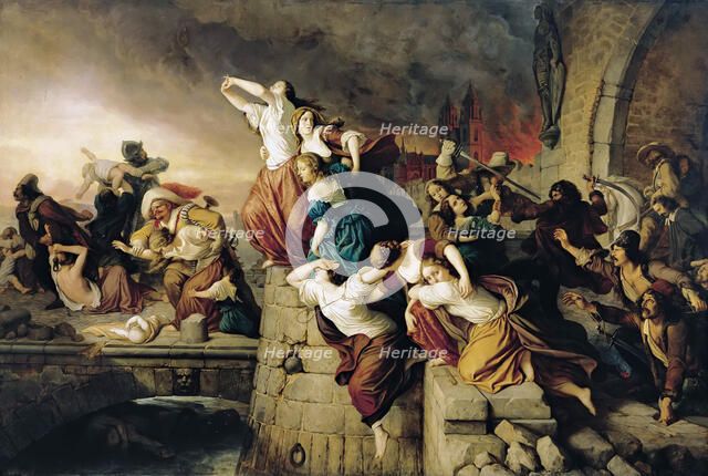 The Sack of Magdeburg, 1852-1860. Creator: Steinbrueck, Eduard (1802-1882).