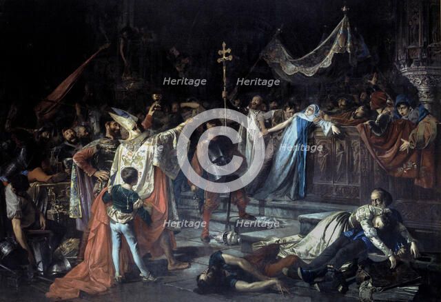 The sack of Rome, oil by Francisco Javier Amerigo 1887.