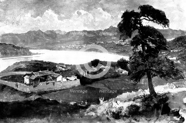 The Sack of the American Mission, Chung-King: north view of Chung-King and Kia-Ling River..., 1898. Creator: Unknown.