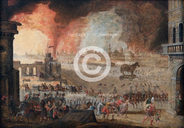 The Sack Of Troy, 1610. Creator: Caullery, Louis, de (ca 1580-1621).