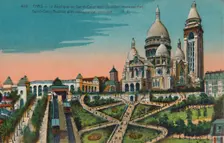 The Sacré-Coeur Basilica with monumental staircase, Paris, c1920